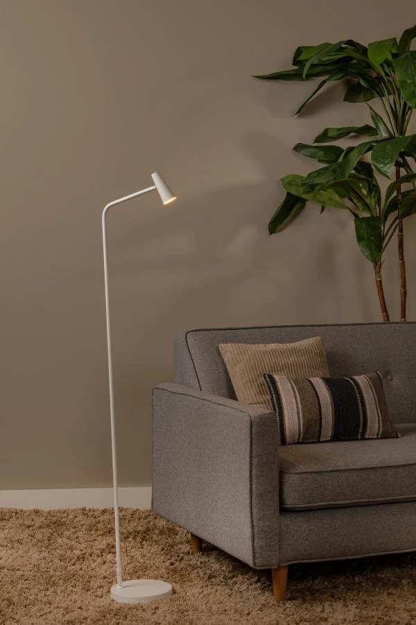 Lucide STIRLING - Rechargeable Floor lamp - Battery pack- LED 3 StepDim - 1x3W 2700K - White - atmosphere 1